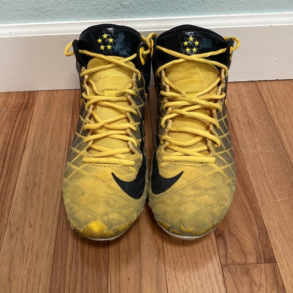 Nike Men’s Nike Field General Pro TD Football Cleats, Black and Yellow, Size 10 - Picture 2 of 8